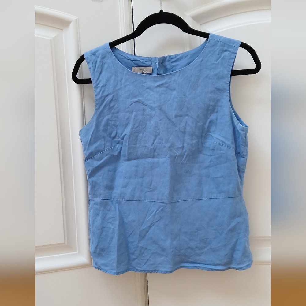 Chic Sky Blue Sleeveless Blouse